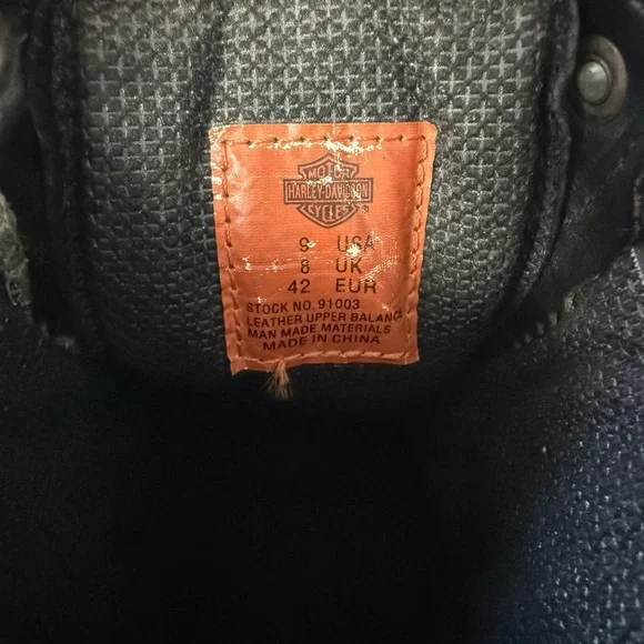 Vintage Harley-Davidson 91003 Men's Leather Harness‎ Boots Black Size 9 Moto - Picture 7 of 9